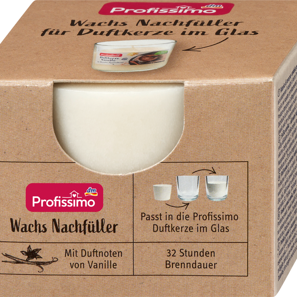 عبوة شمع بروفيسيمو لأكواب معطرة بالفانيليا، 1 قطعة