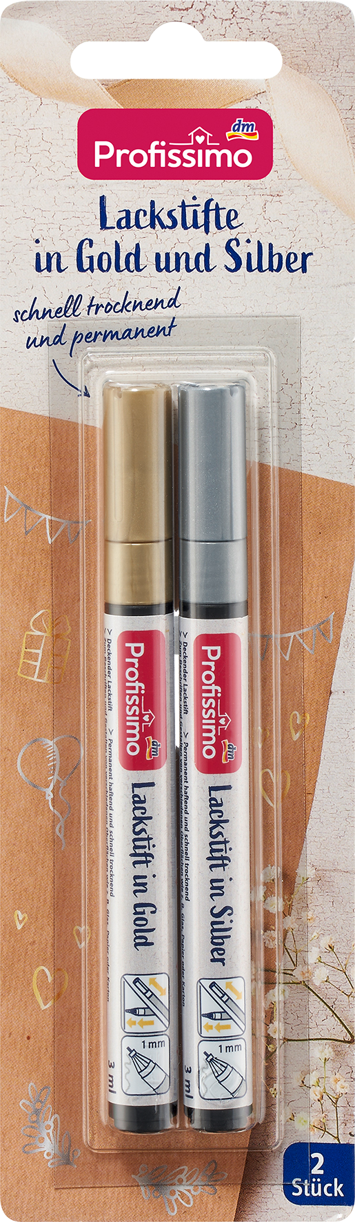طقم أقلام رصاص بروفيسيمو تاتش أب 2 قطعة ذهبي وفضي، 1 قطعة