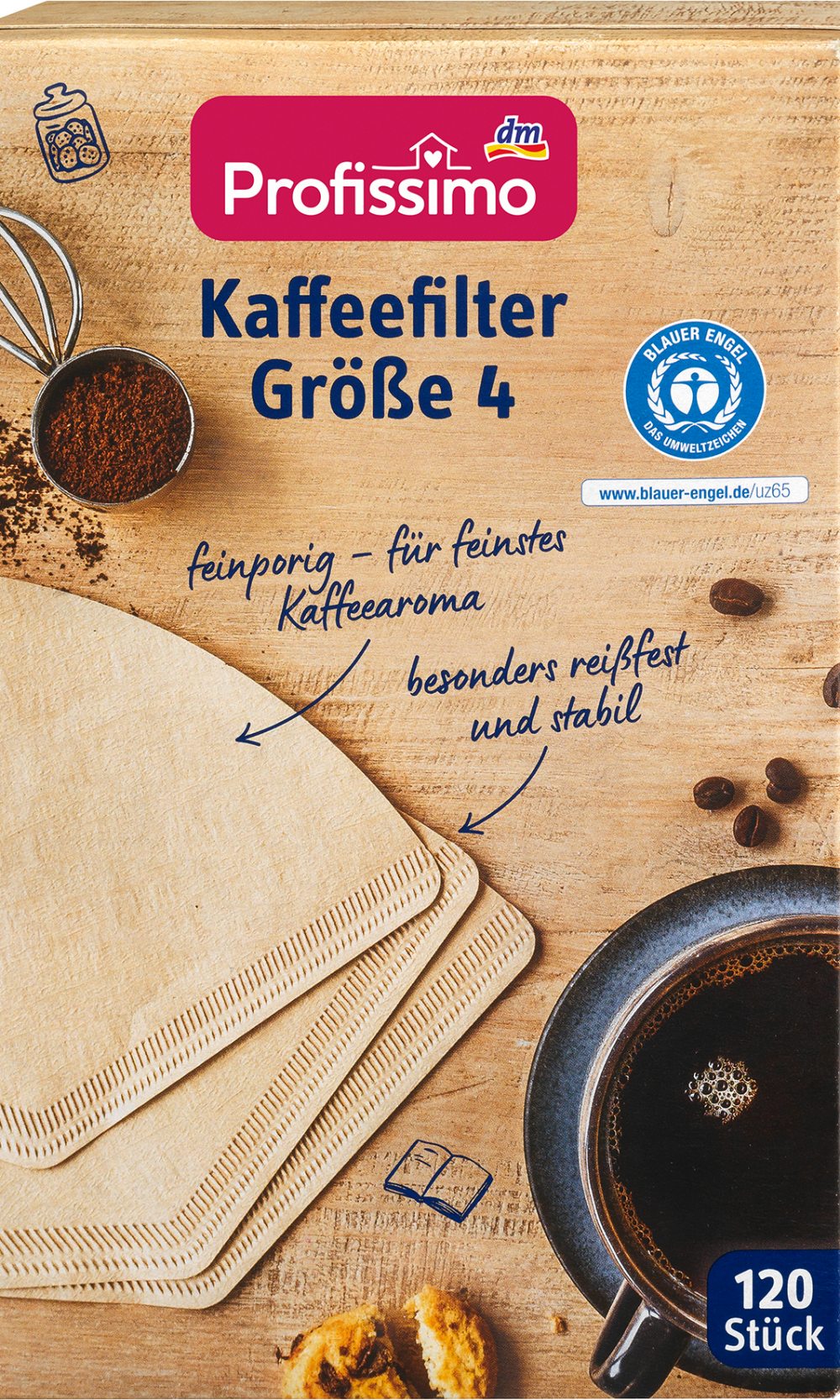 فلتر قهوة بروفيسيمو مقاس 4 ، 120 قطعة