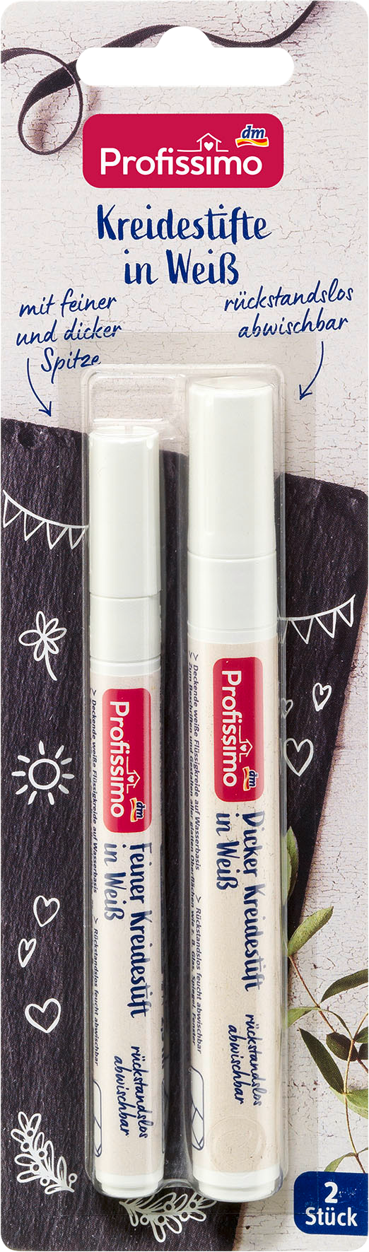 بروفيسيمو طقم أقلام الطباشير 2 قطعة أبيض، 2 قطعة