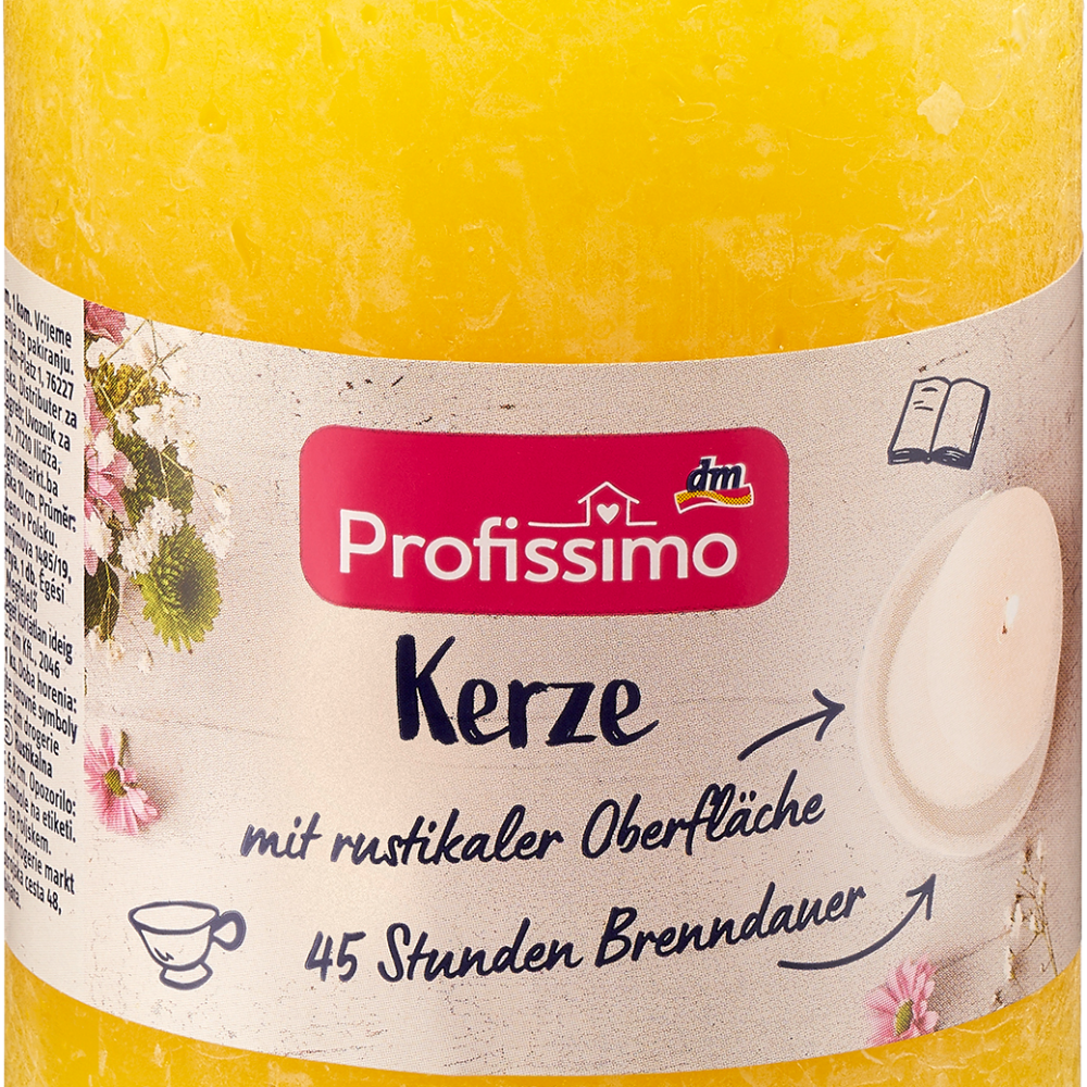 بروفيسيمو شمعة روستيك 100/68 أصفر ، 1 قطعة
