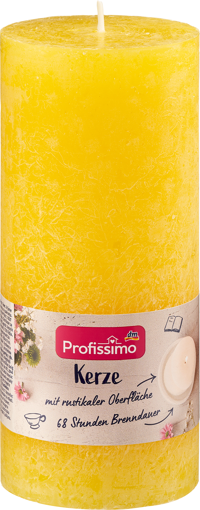 بروفيسيمو شمعة روستيك 160/68 أصفر ، 1 قطعة