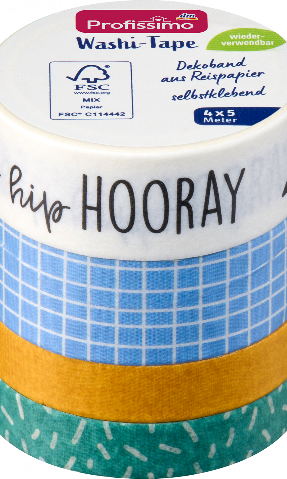 شريط Profissimo Washi "أتمنى لك كل خير" ، 4 قطع