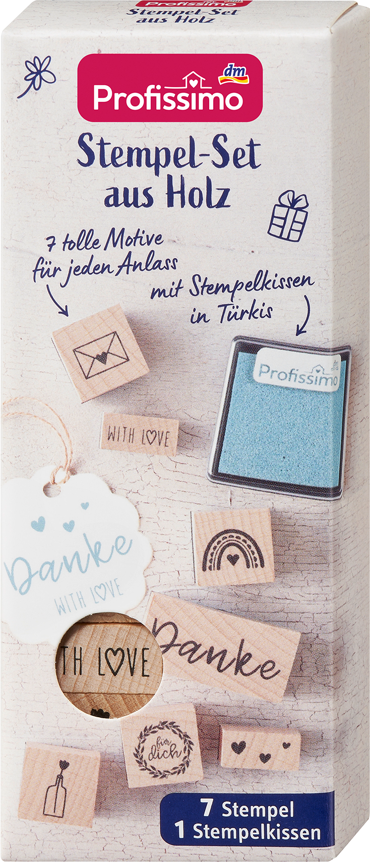 طقم طوابع خشبية Profissimo 8 قطع ، 1 قطعة