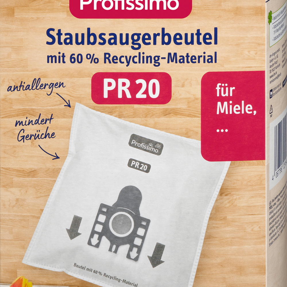 بروفيسيمو أكياس مكنسة كهربائية PR 20 ، 4 قطع