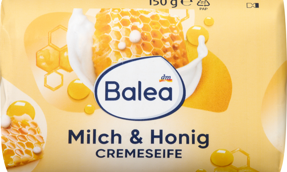 Balea Soap Bar, صابون كريمي وحليب وعسل، 150 جم