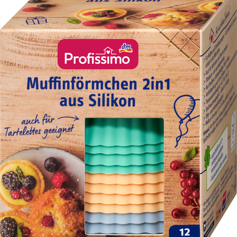 بروفيسيمو أكواب مافن سيليكون 2 في 1 ، 12 قطعة