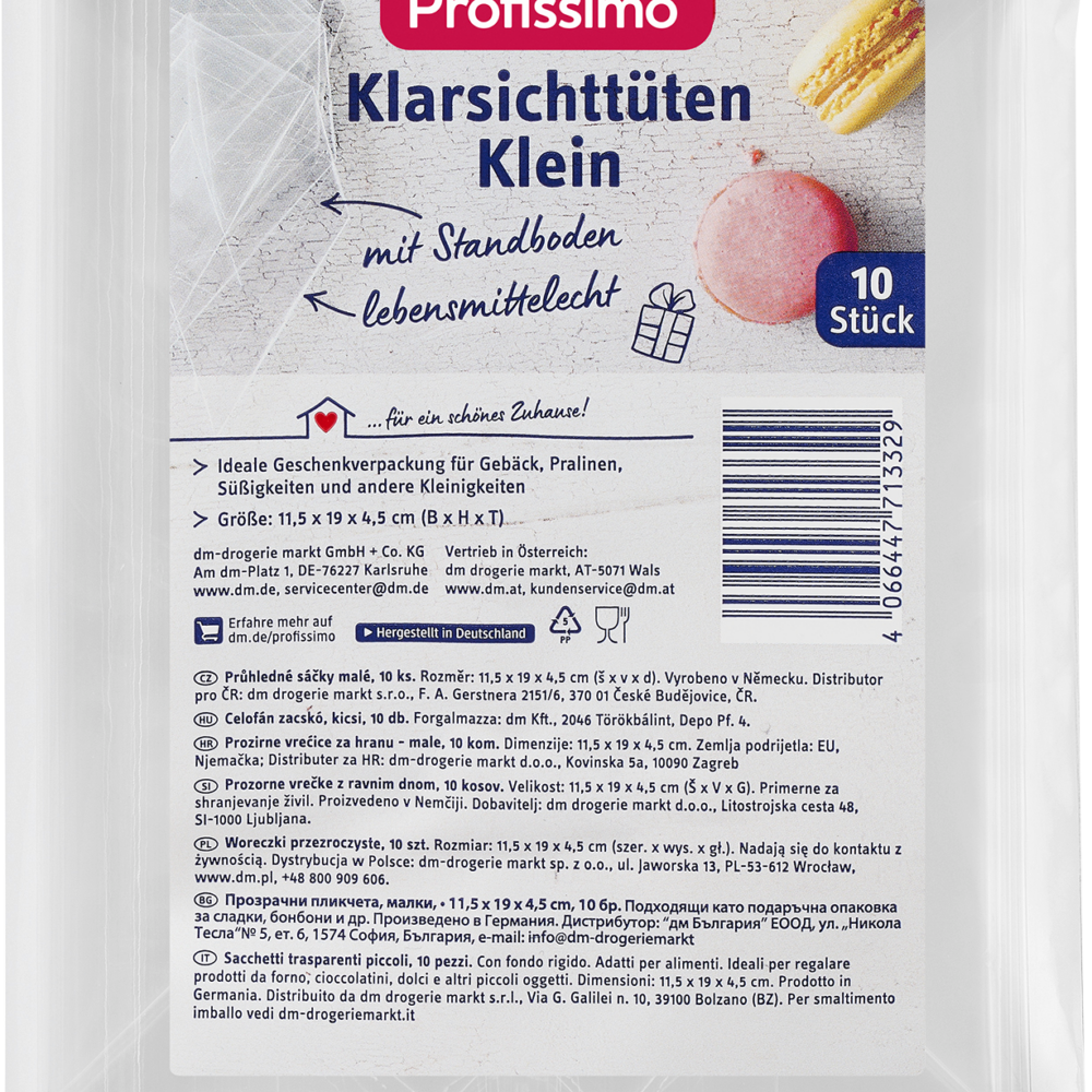 أكياس بروفيسيمو شفافة صغيرة، 10 قطع