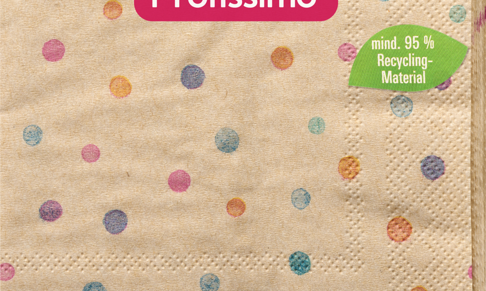 مناديل كوكتيل Profissimo "Dots" مصنوعة من مواد معاد تدويرها (25x25 سم) ، 20 قطعة