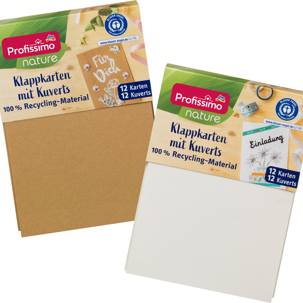 طقم بطاقات مطوية من بروفيسيمو مع مغلفات مصنوعة من مواد معاد تدويرها، 12 قطعة
