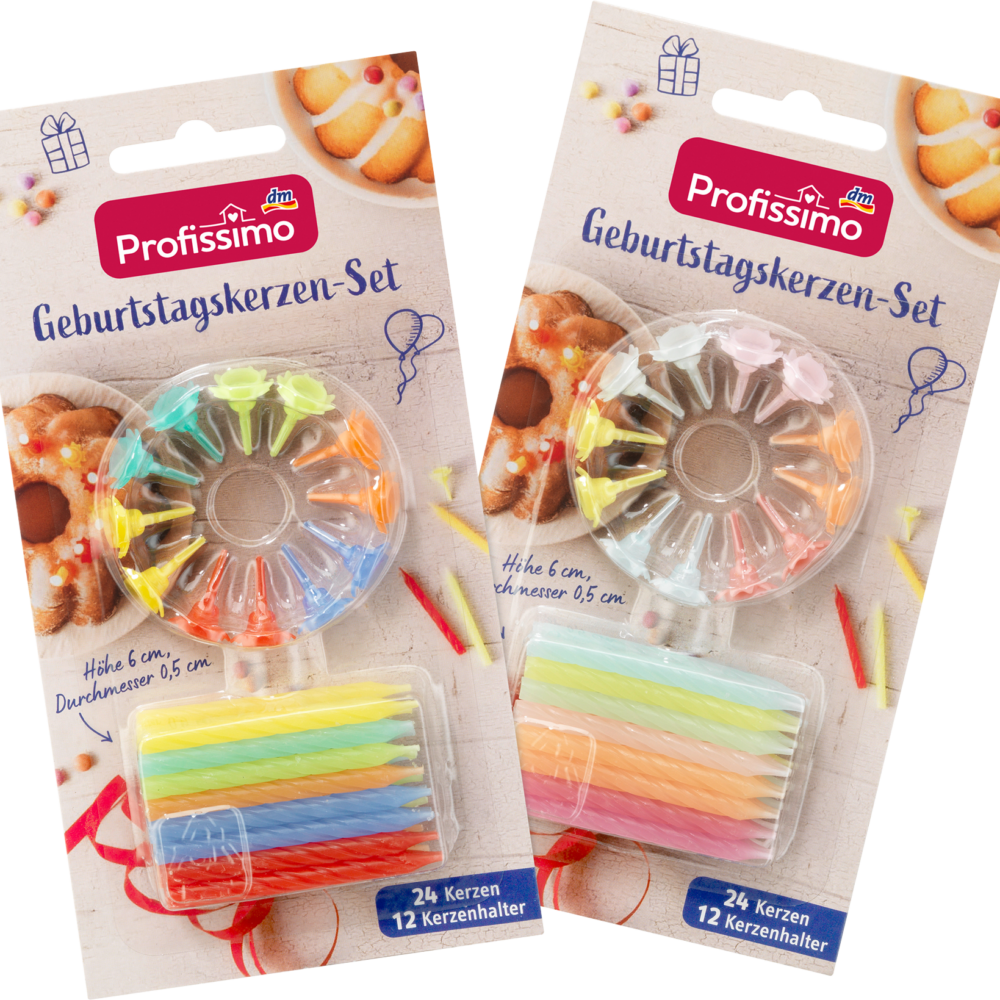 طقم شموع عيد ميلاد Profissimo، 24 قطعة