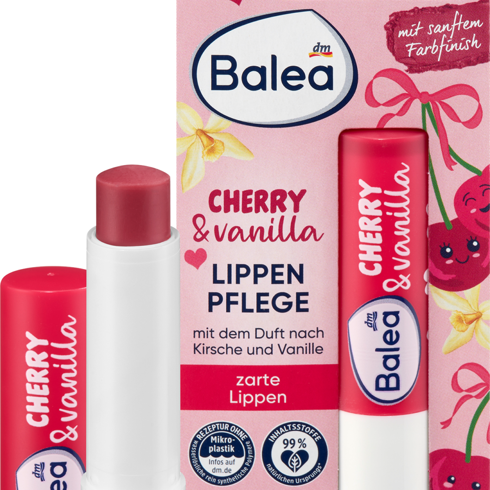 Balea العناية بالشفاه بالكرز والفانيليا، 4.8 جرام
