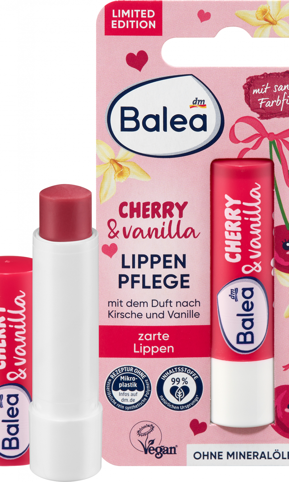 Balea العناية بالشفاه بالكرز والفانيليا، 4.8 جرام