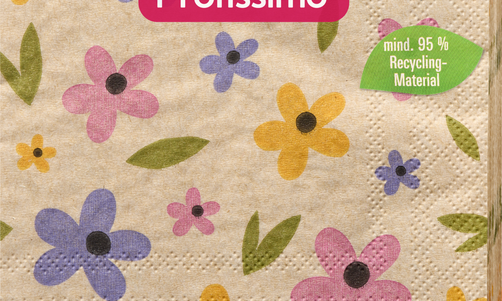 مناديل كوكتيل Profissimo "Flower" مصنوعة من مواد معاد تدويرها (25 × 25 سم) ، 20 قطعة