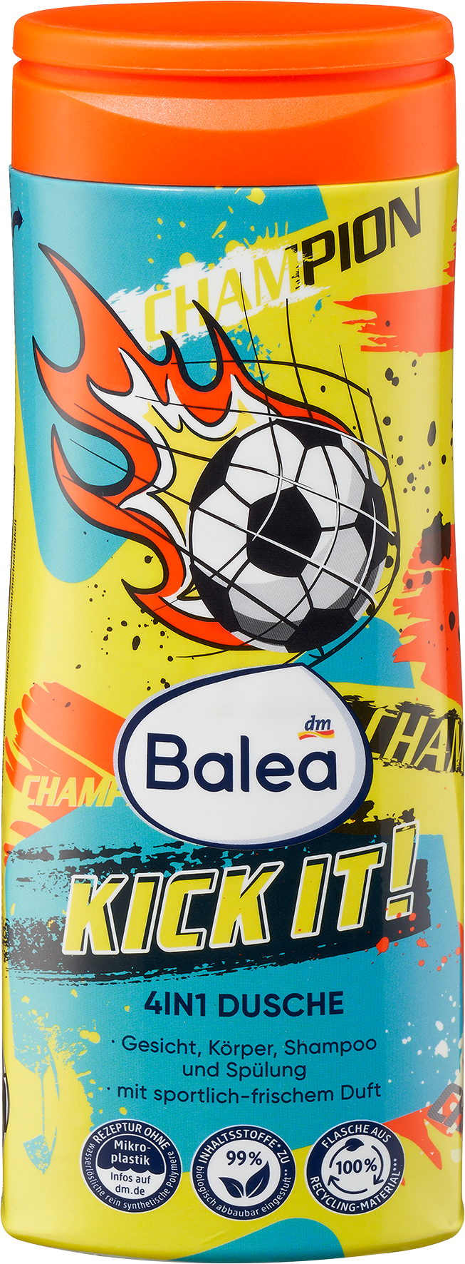 باليا جل الاستحمام للأطفال للوجه ، الجسم ، شامبو وبلسم 4 في 1 Kick it!، 300 مل