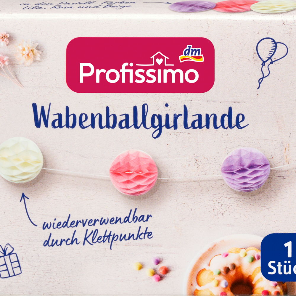 إكليل كروي صغير على شكل قرص العسل من Profissimo مصنوع من حرير بلو مين بنقاط فيلكرو ، باستيل ، 1 قطعة