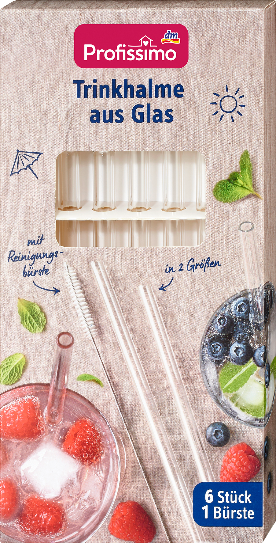 بروفيسيمو قش شرب زجاجي، 6 قطع