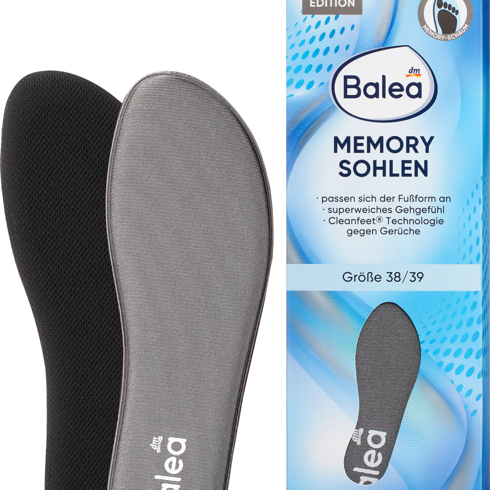 باليا إسفنج ميموري فوم إنسولز، مقاس 38/39 (1 زوج)، 2 قطعة