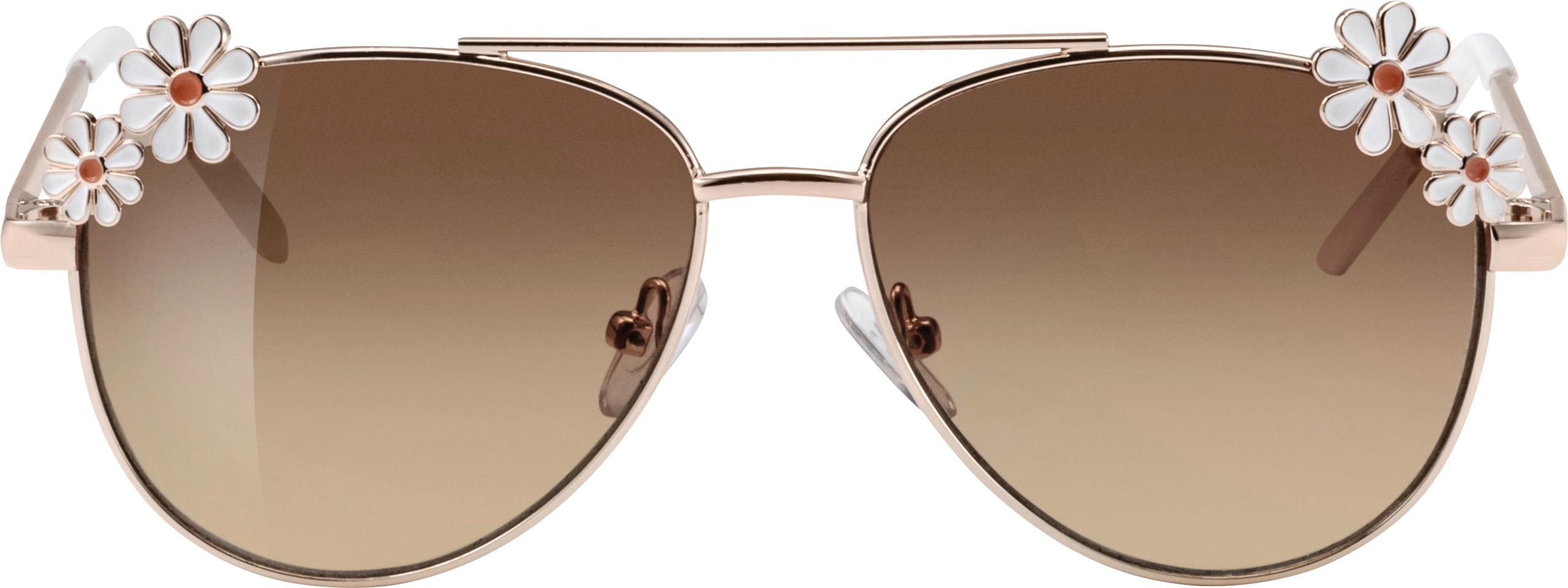 ساندانس نظارة شمسية كيدز بايلوت بيل بإطار ذهبي اللون وزهور بيضاء، 1 قطعة