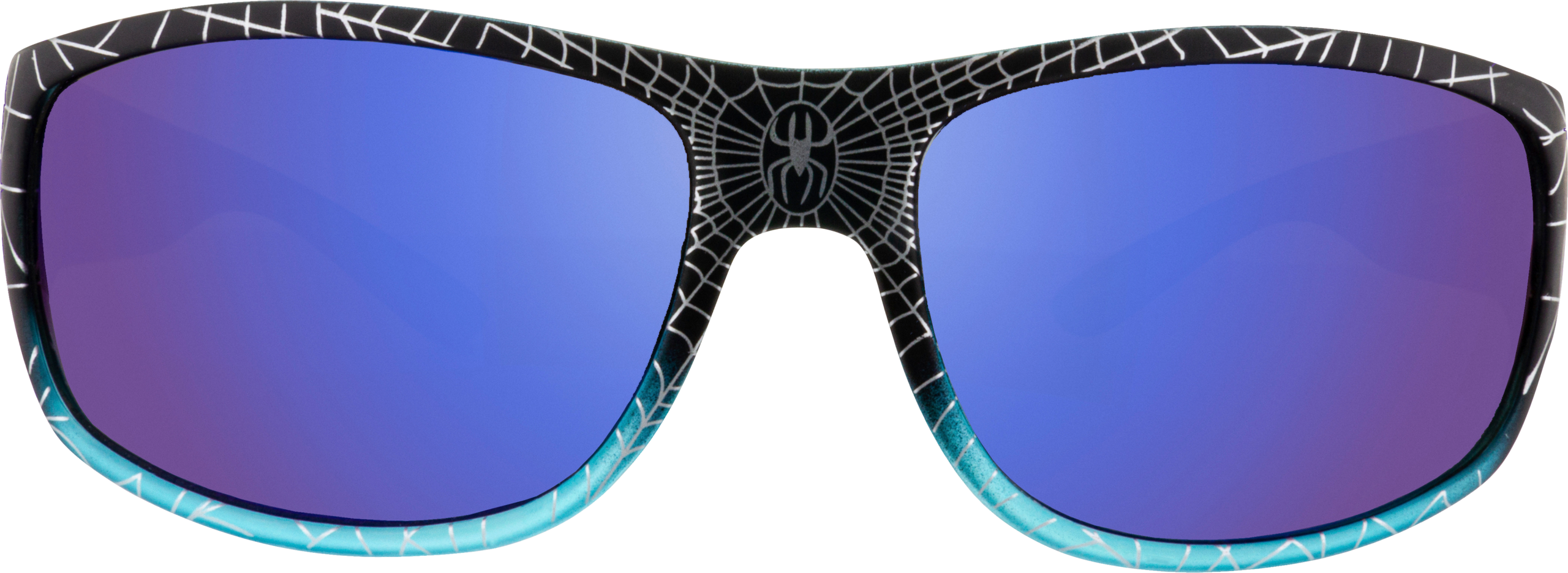 نظارة شمسية للأطفال أسود أزرق مع شبكة عنكبوتية وعنكبوتية، 1 قطعة