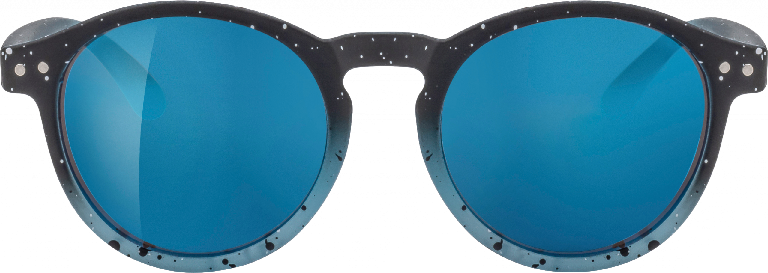 نظارة شمسية للأطفال إطار أسود رمادي ، عدسات ملونة باللون الأزرق ، 1 قطعة