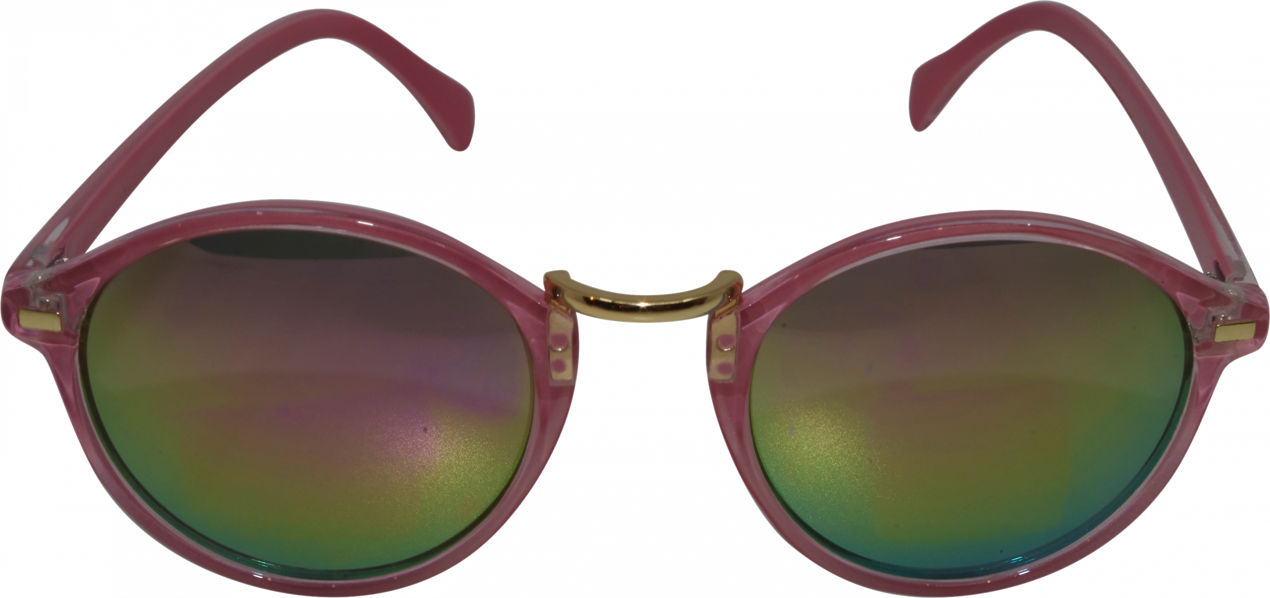 نظارات شمسية SUNDANCE إطار وردي للبالغين وعدسات مرآة ملونة ، 1 قطعة