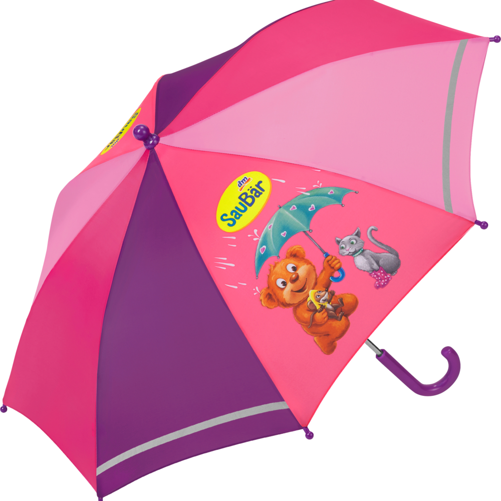 SauBär مظلة أطفال مع عاكس، وردي، 1 قطعة