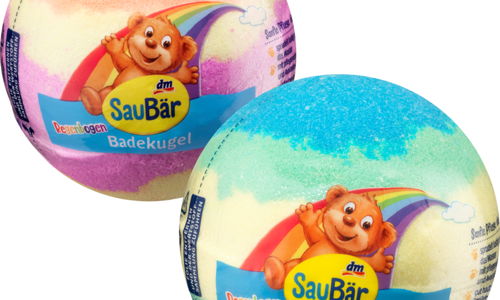 SauBär حمام إضافي للأطفال قنبلة استحمام قوس قزح، 1 قطعة