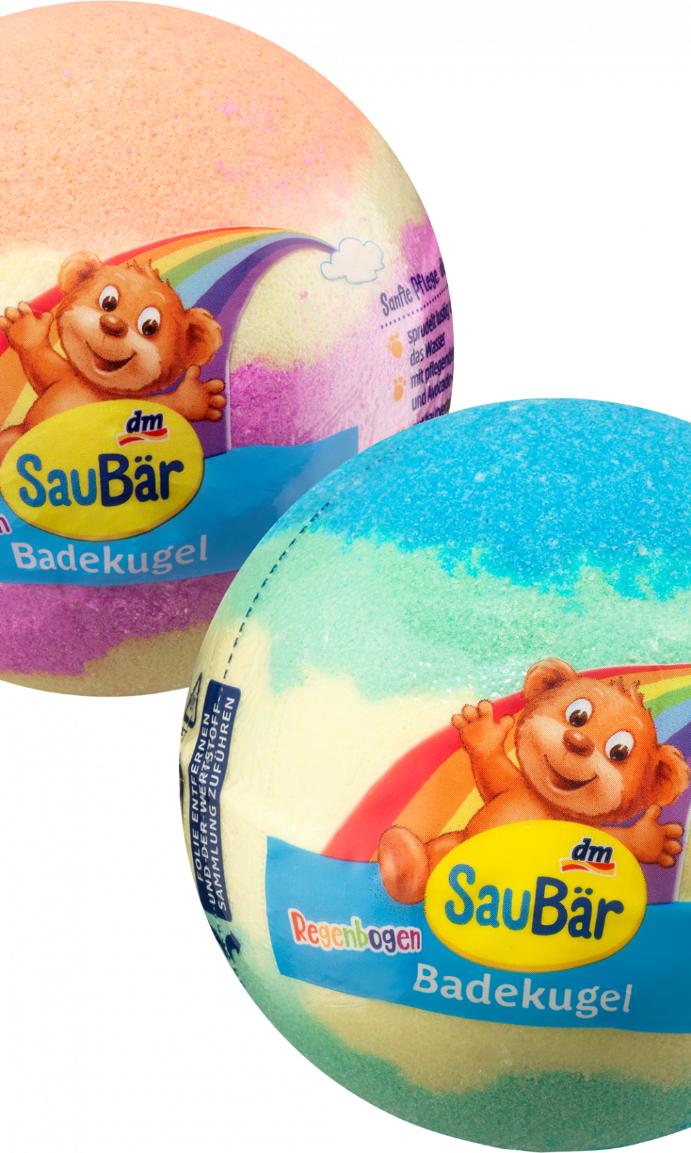 SauBär حمام إضافي للأطفال قنبلة استحمام قوس قزح، 1 قطعة