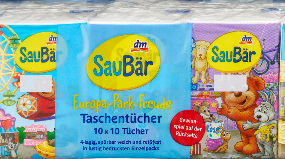 مناديل أطفال SauBär جيب 4 طبقات (10x10 قطع) ، 10 قطع