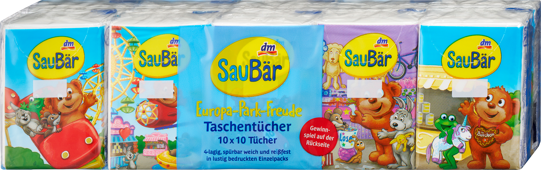 مناديل أطفال SauBär جيب 4 طبقات (10x10 قطع) ، 10 قطع