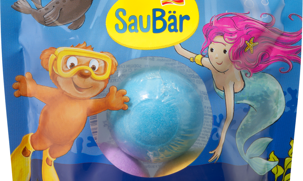 SauBär إضافات حمام للأطفال قنابل استحمام Bli-Bla-Blubber ، 3 قطع