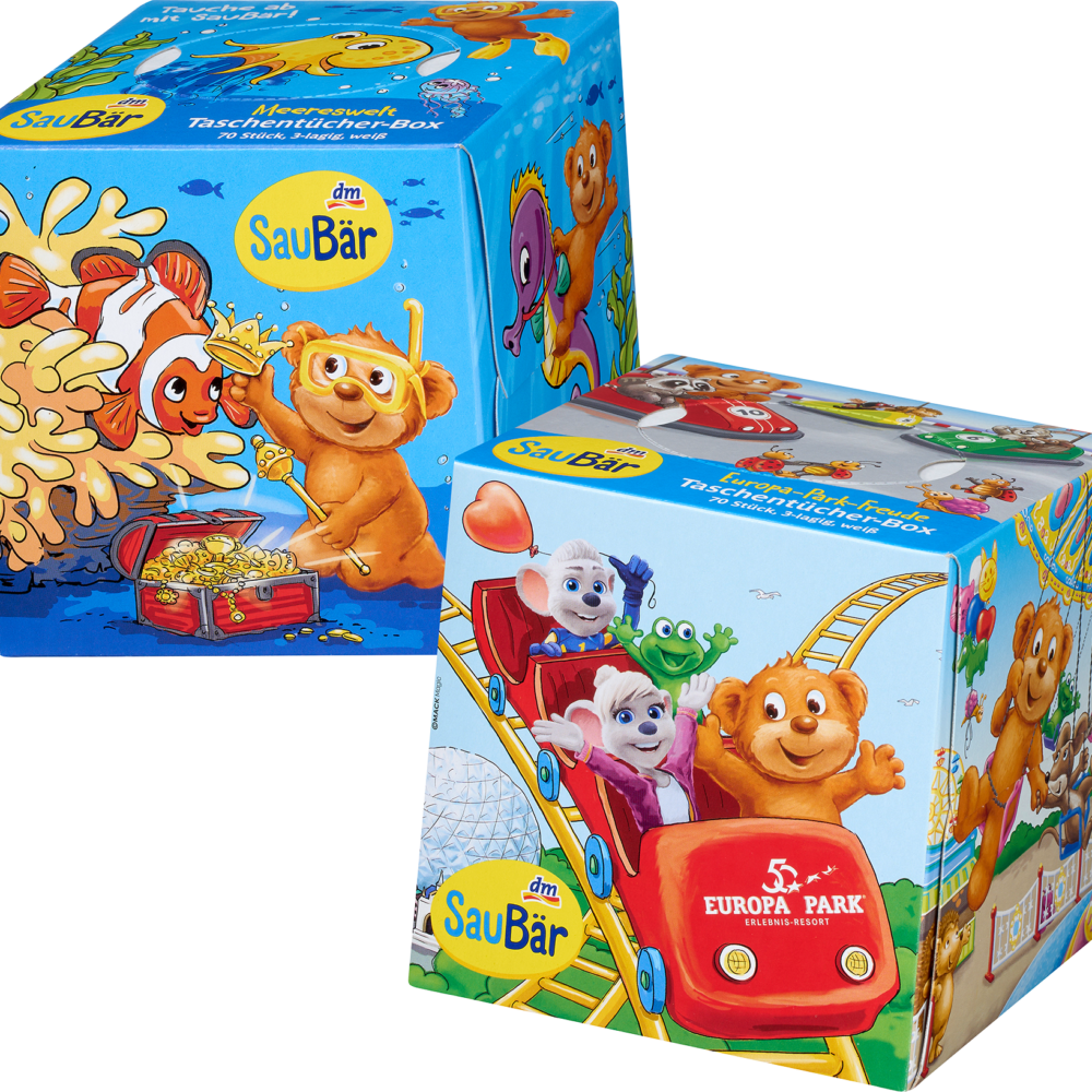 SauBär صندوق مناديل للأطفال متنوعة، 70 قطعة
