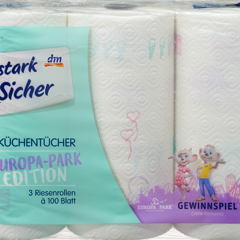 مناشف مطبخ ماصة وآمنة تصميم 3 طبقات (3 × 100 ورقة) ، 3 قطع