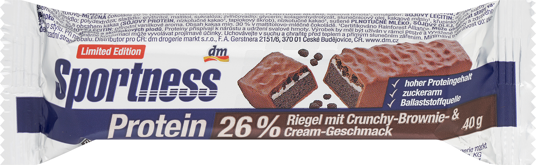 سبورتنس بروتين بار 26٪، براوني مقرمشة ونكهة كريمة، 40 جم