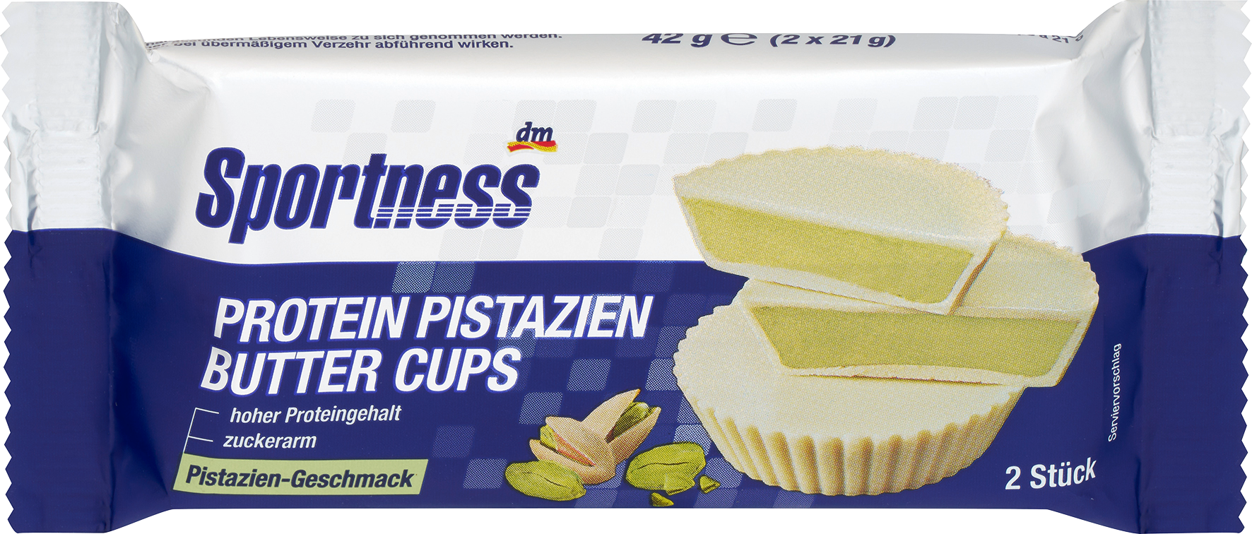 أكواب زبدة البروتين بالفستق سبورتنيس، 42 جم