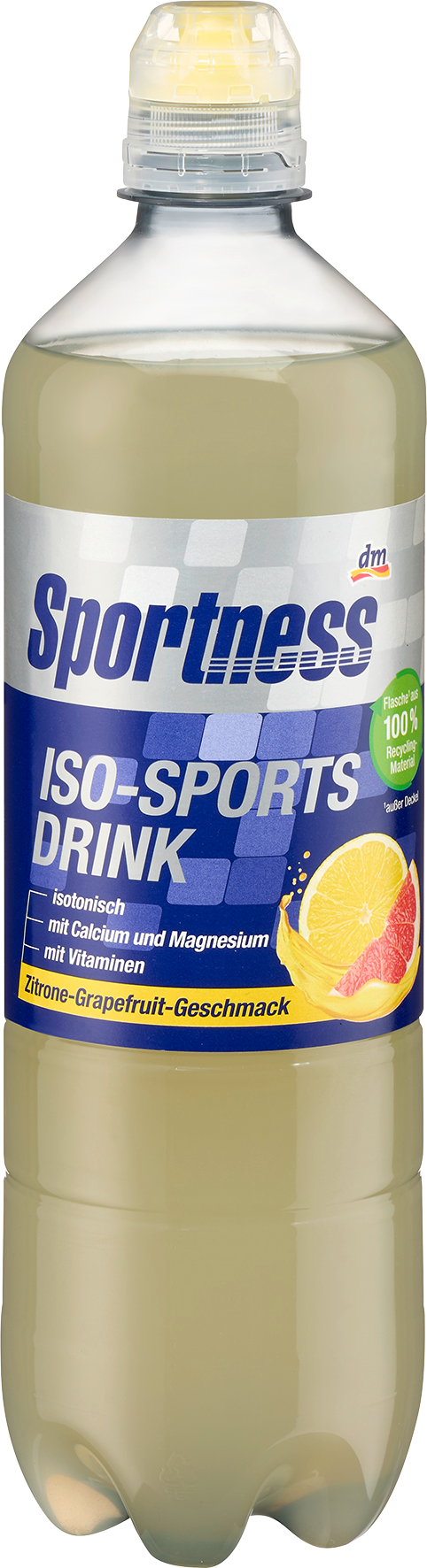 مشروب سبورتنيس إيزو سبورتس، بنكهة الليمون والجريب فروت، 0.75 لتر يمكن التخلص منه