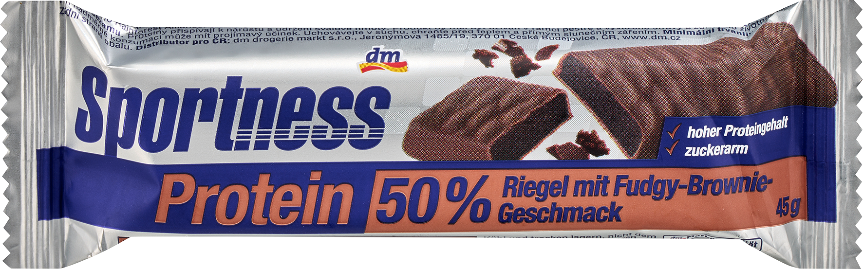 سبورتنيس بروتين بار 50٪، نكهة فادجي براوني، 45 جرام