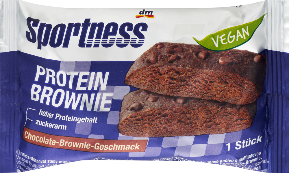Sportness Protein Brownie, نكهة الشوكولاتة والبراوني، نباتي، 75 جرام