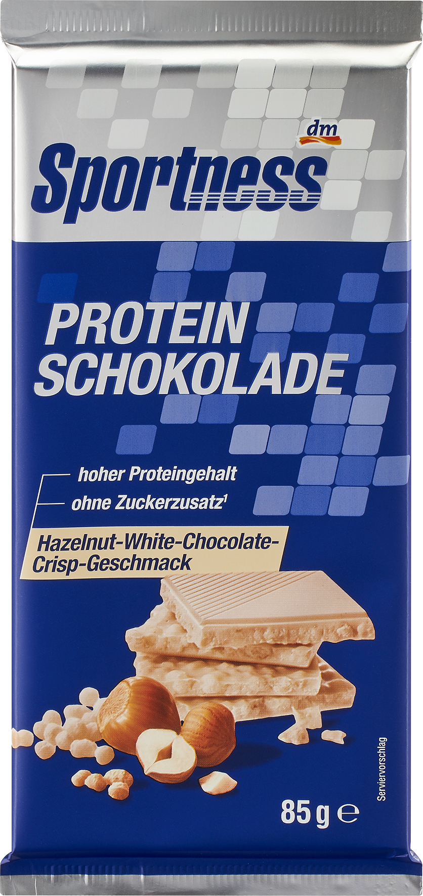 شوكولاتة بروتين سبورتنيس، نكهة الشوكولاتة البيضاء بالبندق المقرمشة، 85 جم