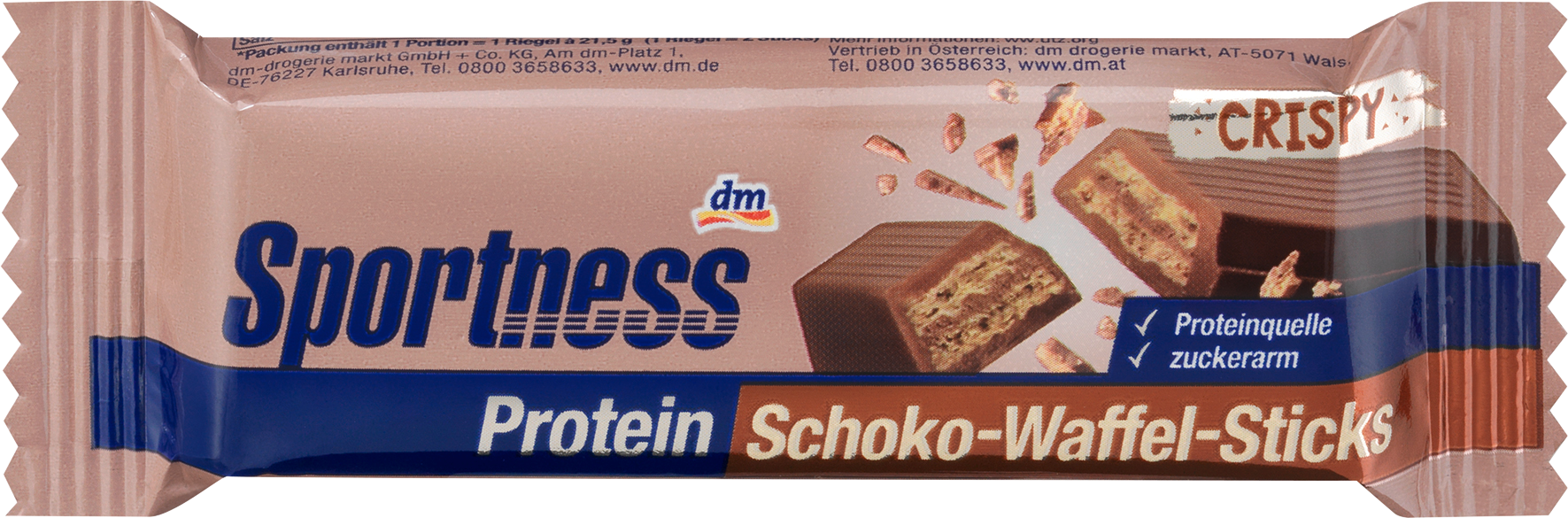 سبورتنيس وافل بروتين، أصابع شوكولاتة، 21.5 جرام