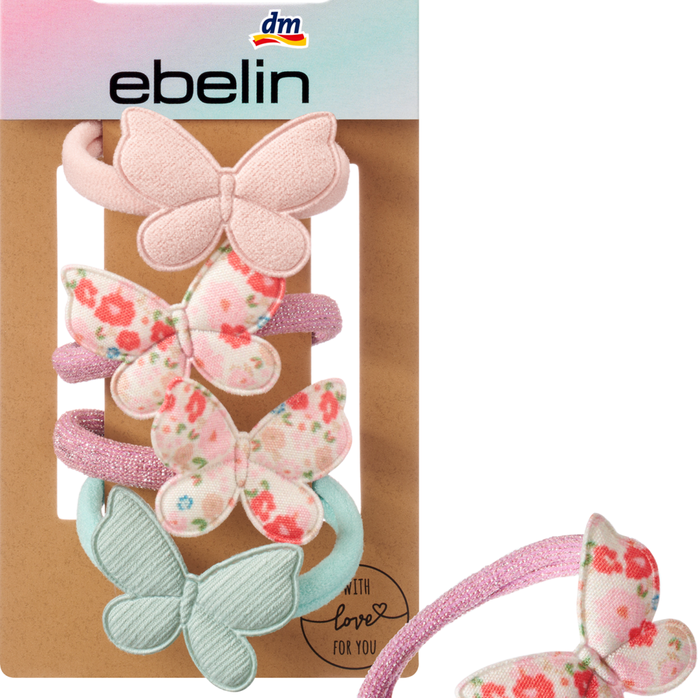 إيبلين أربطة شعر مع الفراشات ، 4 قطع