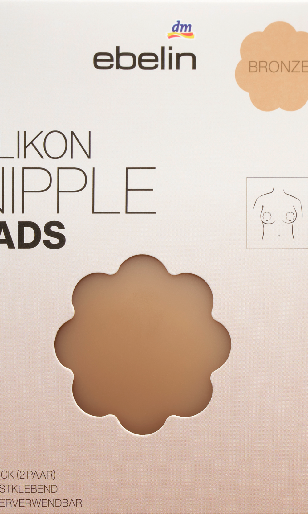 إيبلين سيليكون الحلمة وسادات برونزية شفافة الأناقة (2 زوج) ، 4 قطع