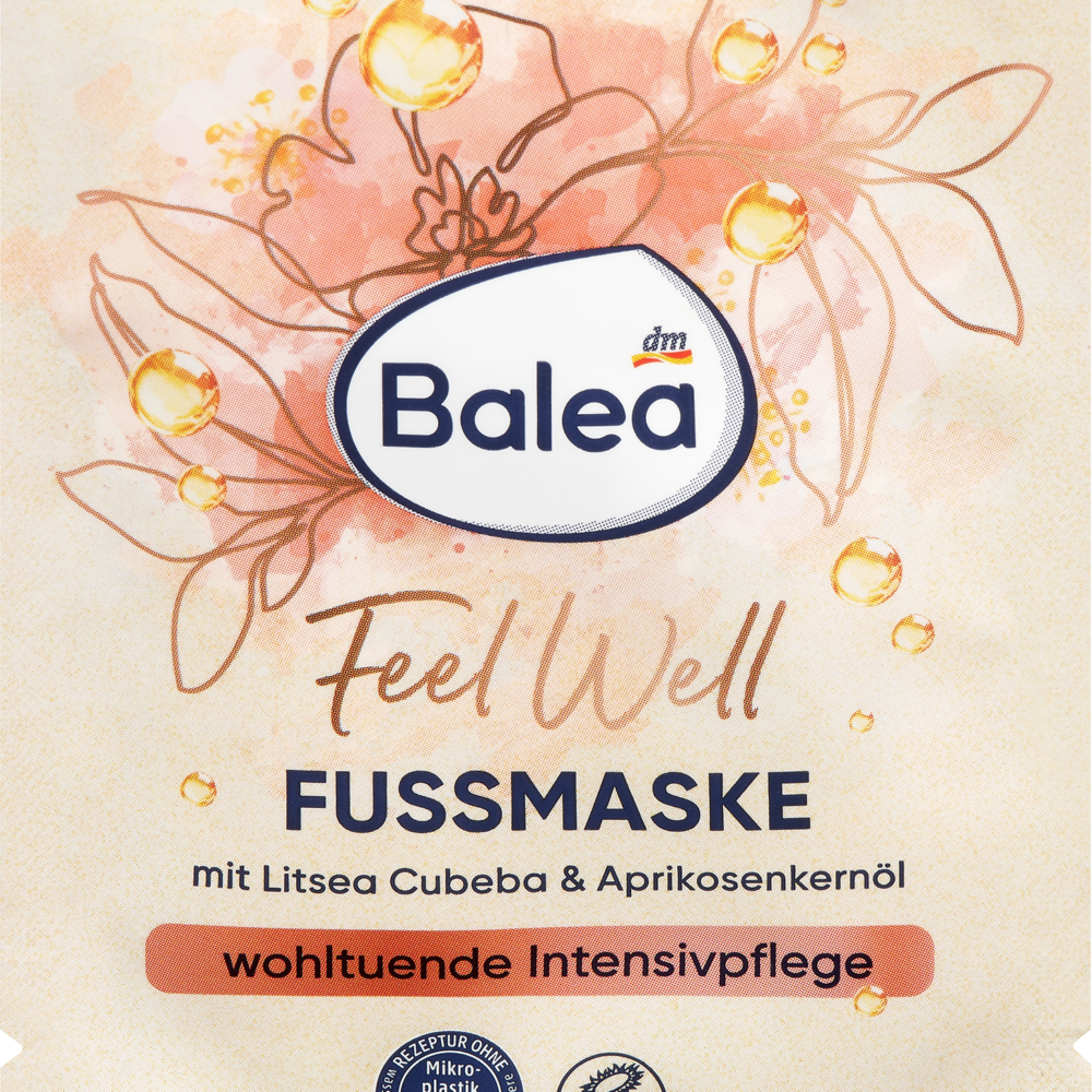Balea قناع القدم Feel Well زيت نواة المشمش Litsea ، 15 مل