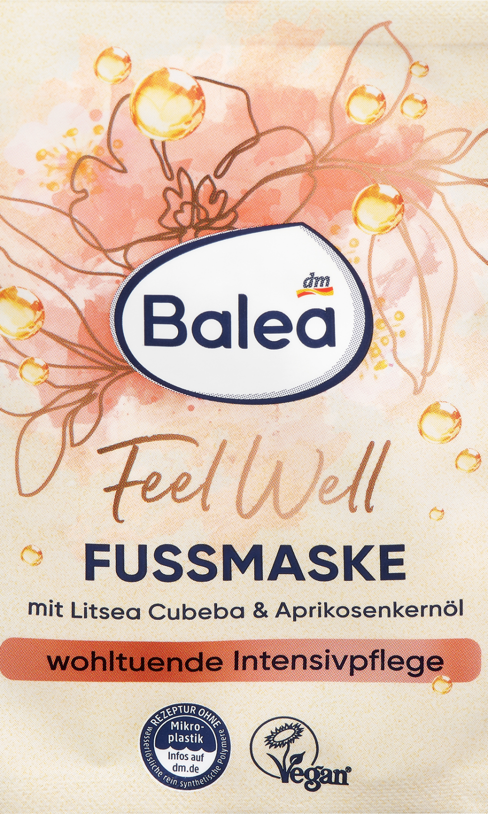Balea قناع القدم Feel Well زيت نواة المشمش Litsea ، 15 مل
