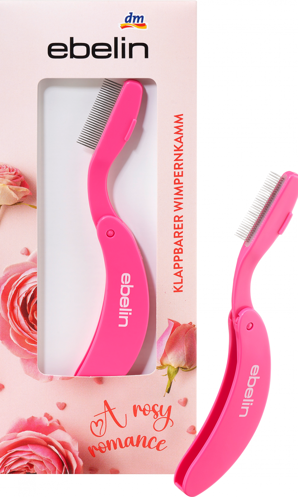 مشط رمش قابل للطي من إيبلين رومانسية وردية ، 1 قطعة