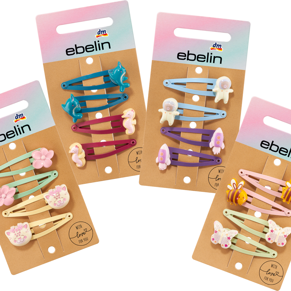 إيبلين كليب شعر بزخارف مختلفة ، 4 قطع