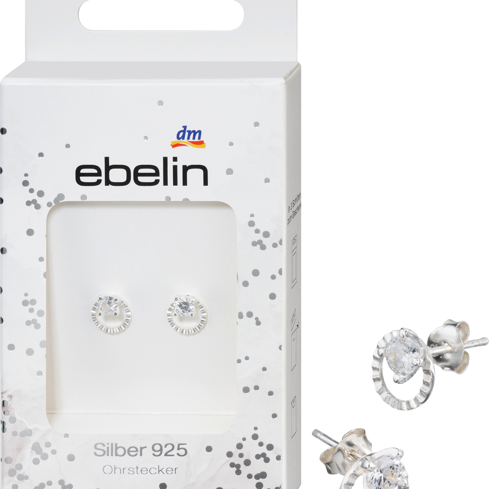 أقراط مرصعة من إيبلين باللون الحجر البراين 925 فضة، 2 قطعة