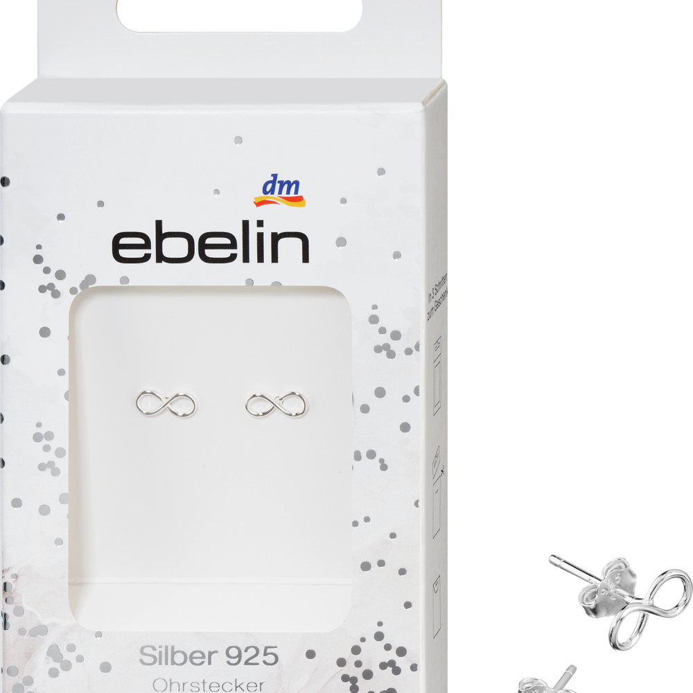 إيبلين أقراط مسمار إنفينيتي 925 فضي، 2 قطعة