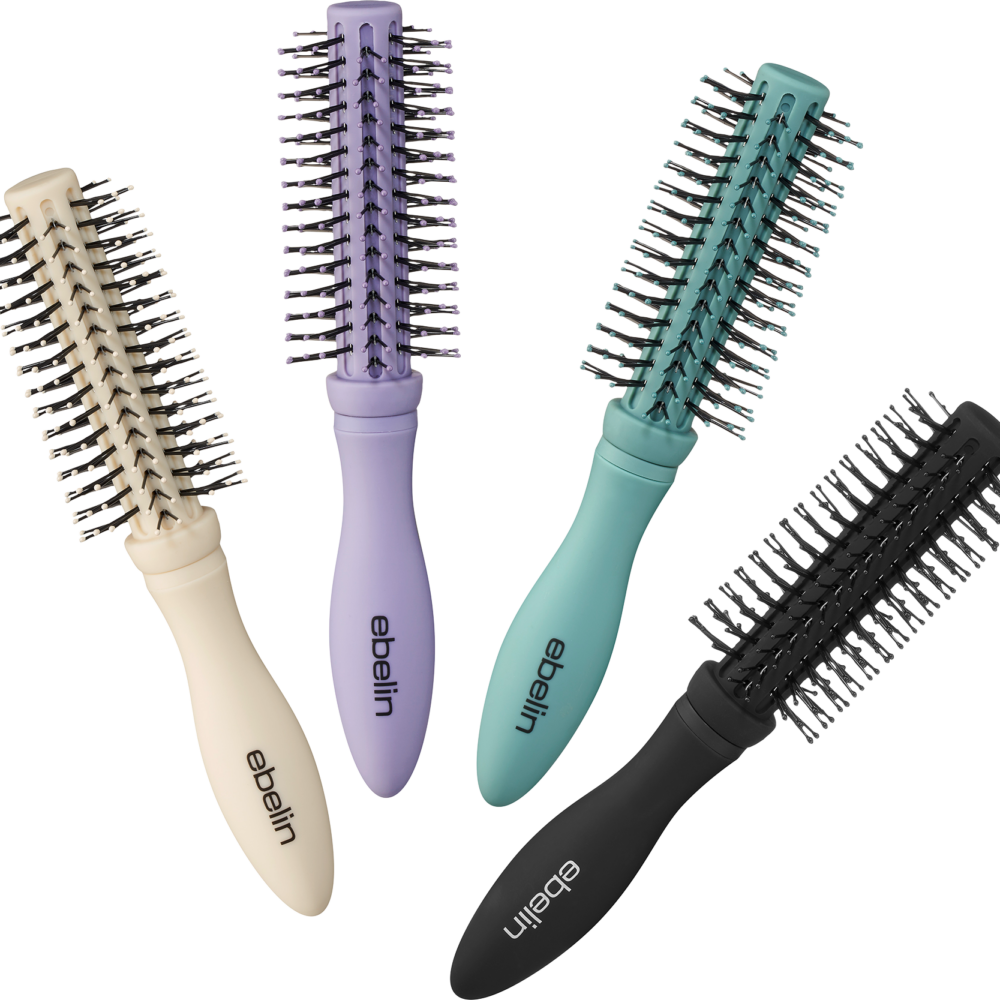 فرشاة مجفف شعر صغيرة مستديرة من ebelin رأس بلاستيك ، 1 قطعة